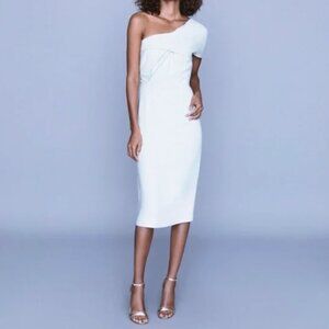 NWT Reiss Riana One Shoulder Midi Dress in Mint Green size 4